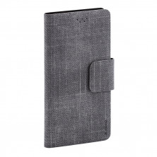 Универсальный чехол-книжка для смартфонов "Maverick" Slimcase, упаковка пластик, размер 5,2-5,5",  XL, джинсовый, серый