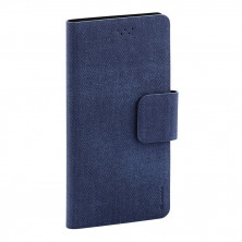 Универсальный чехол-книжка для смартфонов "Maverick" Slimcase, упаковка пластик, размер 5,2-5,5", XL, джинсовый, синий