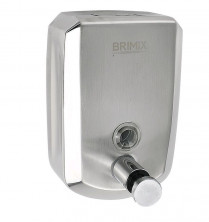 BRIMIX 643 Дозатор жидкого мыла настенный, металический с глазком, из нерж.стали 201, на 500 мл ХРОМ