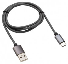 REXANT (18-1896) Кабель USB-Type-C/3A/nylon/grafit/1m/REXANT