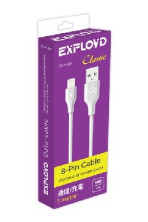 EXPLOYD EX-K-483 Дата-кабель USB - 8 Pin 1М Classic круглый белый