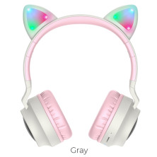 Наушники W27 Bluetooth Cat ear HOCO серые