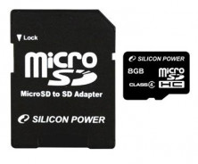 SILICON POWER MicroSDHC 8GB Class4+адаптер(5)