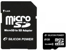 SILICON POWER MicroSDHC 8GB Class6+адаптер(5)