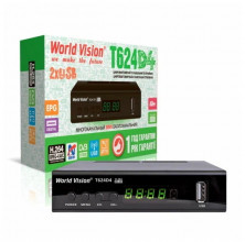 Цифровой телевизионный приемник World Vision T644 D4 (T2+C, металл, дисплей, кнопки, встроенный БП, IPTV, Dolby)