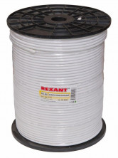 REXANT (01-2233) Кабель коаксиальный RG-6U+CU бух 305 м белый