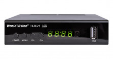 Цифровой телевизионный приемник World Vision T625 D4 (T2+C, металл, дисплей, кнопки, встроенный БП, IPTV, Dolby)