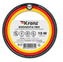 KRANZ (KR-09-2003) ИЗОЛЕНТА ПВХ 0.13Х15 ММ, 10 М, ЗЕЛЕНАЯ