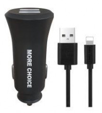 MORE CHOICE (4627151192109) AC23i АЗУ 2USB 2.4A для Apple 8-pin - Black