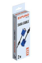 EXPLOYD EX-K-1181 Кабель/Exployd/SVGA-SVGA/круглый/чёрный/2М