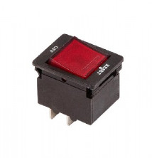 REXANT (36-2620) выкл.- автомат клавишный (IRS-2-R15) красный (30)