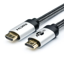 Шнур HDMI - HDMI ver. 2.0 Atcom металл в оплетке 1,0м пакет