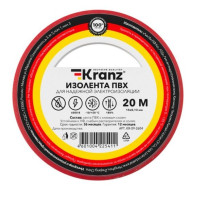 KRANZ (KR-09-2604) ИЗОЛЕНТА ПВХ 0.13Х15 ММ, 20 М, КРАСНАЯ