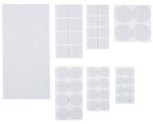 РЫЖИЙ КОТ Накладки-протекторы для мебели самоклеящиеся, 45 шт набор, белый