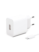 Набор "Maverick" СЗУ USB + дата-кабель Apple 8-pin Lightning iPhone 5/6/iPad (2.1A), белый