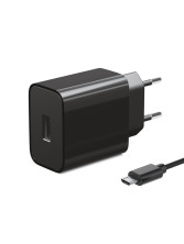 Набор "Maverick" СЗУ USB + дата-кабель micro USB (1.2А), черный