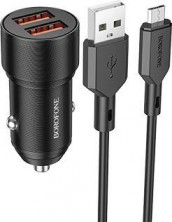 BOROFONE (6974443387360) BZ19 BlackАЗУ 2USB 2.4A 12W для micro USB