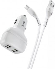 HOCO (6931474727763) Z36 White АЗУ 2USB 2.4A для micro USB