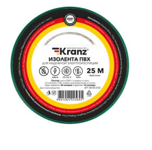 KRANZ (KR-09-2103) ИЗОЛЕНТА ПВХ 0.13Х15 ММ, 25 М, ЗЕЛЕНАЯ