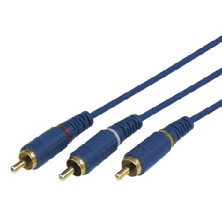 REXANT (17-0202-1) 3х3RCA GOLD 1.5м синий