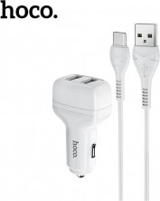 HOCO (6931474727787) Z36 White АЗУ 2USB 2.4A для Type-C