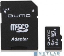 QUMO Micro SecureDigital 64Gb QM64GMICSDXC10U1 {MicroSDXC Class 10 UHS-I, SD adapter}