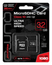 QUMO MicroSDHC 32GB Class10 UHS-I + адаптер