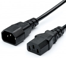GOPOWER (00-00024537) кабель питания C14 (m)-C13 (f) 1.8м ПВХ 0.75мм удлинитель черный (1/10/100)