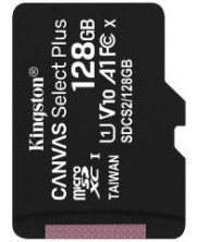 KINGSTON Карта памяти microSDXC UHS-I U1 Canvas Select Plus 128 ГБ, 100 МБ/с, Class 10, SDCS2/128GB, 1 шт., переходник SD