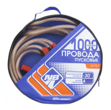 NOVA BRIGHT Провода пусковые1000А с прозрачной изоляцией, в сумке, 4,0м 47781