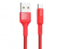 HOCO (6957531080220) X26 USB (m)-microUSB (m) 1.0м - красный/черный