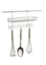 MALLONY Полка навесная для кухни с крючками FORTUNA PR-08, 29*8,5*18,5 см (008441)