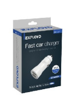 EXPLOYD EX-Z-425 3.1A 2.1А+1А 2хUSB белый серия SONDER Автомобильное ЗУ