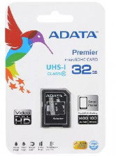 A-DATA 32GB MicroSDHC Class10 UHS-1 + адаптер (AUSDH32GUICL10-RA1)