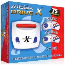 MEGADRIVE X + 75 игр (2 джойстика+картридж с играми)