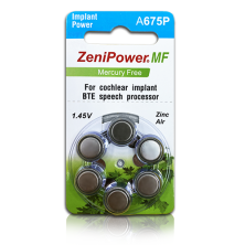 Элемент питания (MF) A675P Zenipower (Cochlear Implant) 6/card