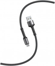 SMARTBUY (iK-12-S26bg) S26 MicroUSB черн./сер., 3 А,QC,нейл.,1м