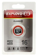 EXPLOYD MicroSDHC 16GB Class10 - б/а [EX0016GCSDHC10-W/A-AD]