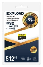 EXPLOYD 512GB microSDXC Class 10 UHS-1 Premium (U3) [EX512GCSDXC10UHS-1-ElU3 w]