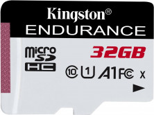 KINGSTON Карта памяти microSDHC UHS-I U1 High Endurance 32 ГБ, 95 МБ/с, Class 10, SDCE/32GB, 1 шт., без адаптера