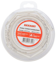 REXANT (29-0011) ТРУБКА ТЕРМОУСАЖИВАЕМАЯ 4,0/2,0 ММ БЕЛАЯ, РОЛИК 2,44 М