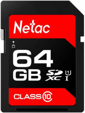 NETAC Карта памяти SDXC UHS-I U1 P600 64 ГБ, 80 МБ/с, Class 10, NT02P600STN-064G-R, 1 шт., без адаптера