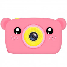 Детский фотоаппарат мишка розовый