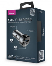 OLMIO Автомобильное ЗУ 36W, 2хUSB, 6A, QC3.0, Type-C PD (40231)