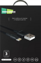 MORE CHOICE (4620202551030) K19i USB 2.0A для Lightning 8-pin - 3м Black