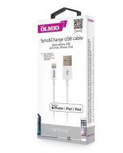 OLMIO Дата-Кабель MFI USB2.0 - Apple iPhone/iPod/iPad 8pin, 2.4А, 1м, белый (38903)