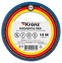 KRANZ (KR-09-2108) ИЗОЛЕНТА ПВХ 0.13Х15 ММ, 25 М, СЕРАЯ