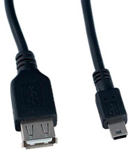 VS (U210) USB2.0 A розетка-MiniUSBвилка, 1,0 м черный