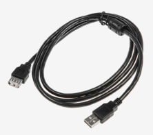LUAZON HOME (1509721) Кабель-удлинитель CAB-5, USB A (m) - USB A (f), 1.5 м, черный