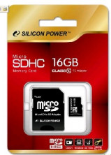 SILICON POWER MicroSDHC 16GB Class10+адаптер